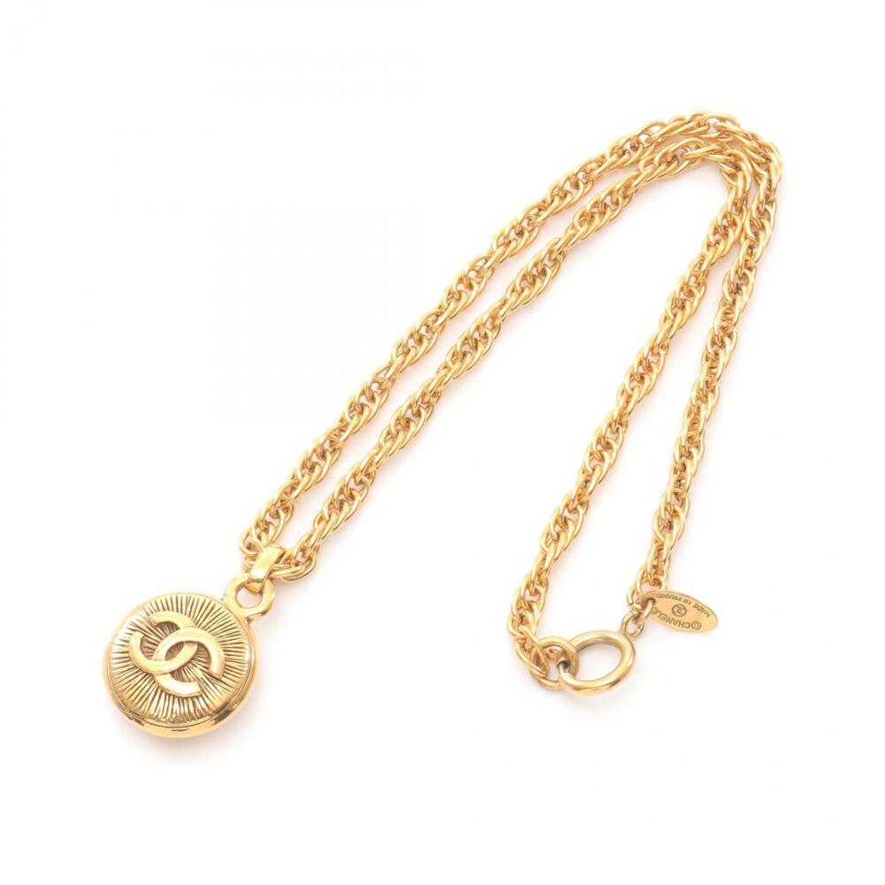 Chanel Cc Logo Pendant Necklace Metal #209082C12B - Picture 2 of 4